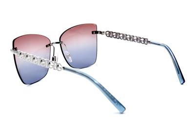 Pre-owned Dolce & Gabbana Dolce&gabbana Dg2289 Silver Blue Violet Gradient Authentic Sunglasses In Violet/blue