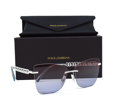 Pre-owned Dolce & Gabbana Dolce&gabbana Dg2289 Silver Blue Violet Gradient Authentic Sunglasses In Violet/blue