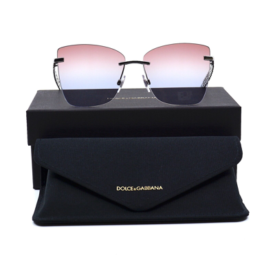 Pre-owned Dolce & Gabbana Dolce&gabbana Dg2289 Silver Blue Violet Gradient Authentic Sunglasses In Violet/blue