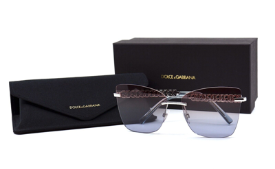 Pre-owned Dolce & Gabbana Dolce&gabbana Dg2289 Silver Blue Violet Gradient Authentic Sunglasses In Violet/blue