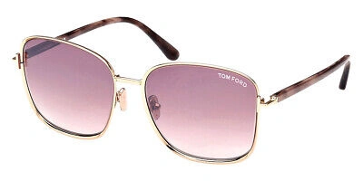 Pre-owned Tom Ford Ft1029 Fern Sunglasses Women Square 57mm & Authentic In Pink