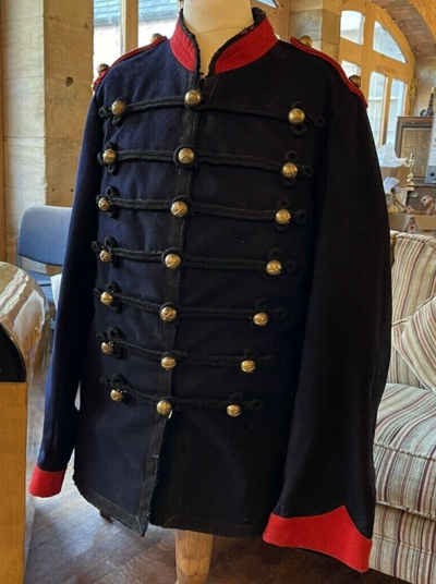 Pre-owned 100% French Napoleonic Wars 19th Artillery Men's Navy Blue Wool Jacket