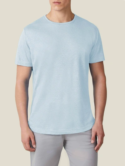 Shop Luca Faloni Light Blue Linen Jersey T-shirt