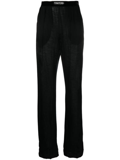 Shop Tom Ford Cashmere Track Pants - Women's - Cashmere/polyamide/elastane In Black