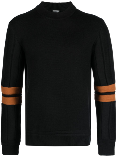 Shop Ermenegildo Zegna Black Techmerino Wool Sweater