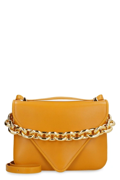 Shop Bottega Veneta Mount Leather Envelope Bag In Mustard