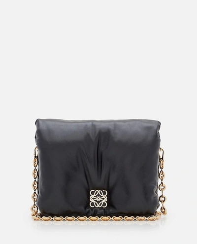 Shop Loewe Goya Puffer Leather Shoulder Bag In Black