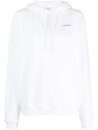 Shop Off-white Diag Stripe-print Cotton Hoodie In White Blue