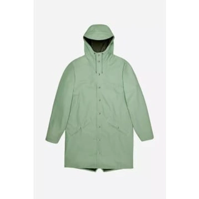 Shop Rains Long Jacket Green Haze