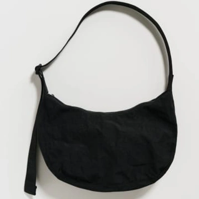 Shop Baggu Medium Nylon Crescent Bag In Black