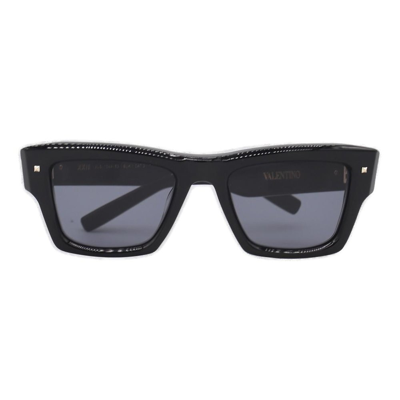 Shop Valentino Square Frame Sunglasses In Black