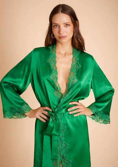 Gilda & Pearl Emeralds In My Boudoir Robe In  Jewel Green