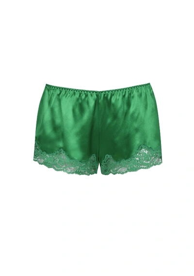 Shop Gilda & Pearl Emeralds In My Boudoir Silk Short In  Jewel Green