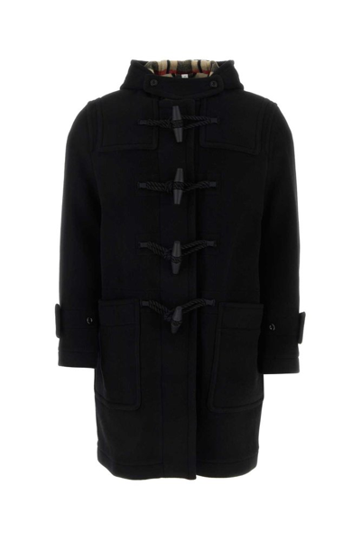 Shop Burberry Technical Duffle Coat In Black