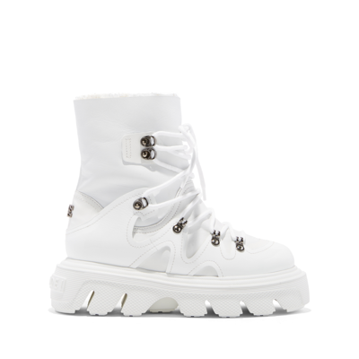 Casadei Generation C Leather Boots In White