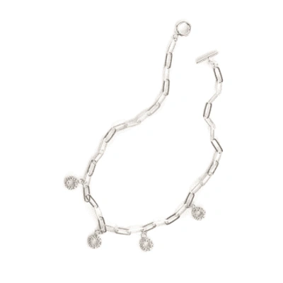 Shop Dainty London Barnacle Cluster Necklace In Metallic
