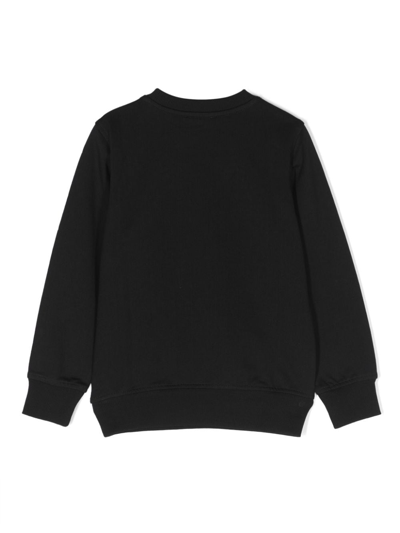 Shop Moschino Logo-debossed Cotton Sweatshirt In Black