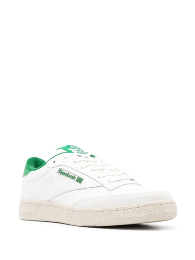 Shop Reebok Club C Panelled Leather Sneakers In Yellow