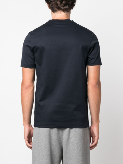 Shop Hugo Boss Logo-appliqué Cotton T-shirt In Blue