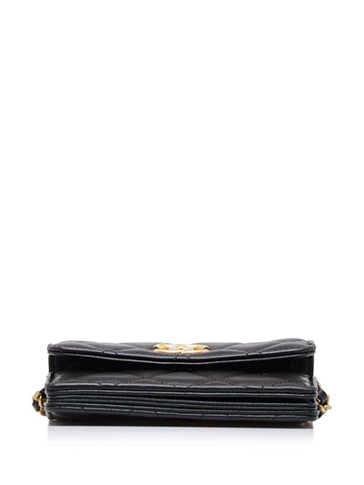 Pre-owned Chanel 2021 Pearl Crown Clutch Bag In Black
