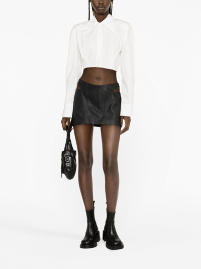 Shop Misbhv Faux-leather Cut-out Miniskirt In Black