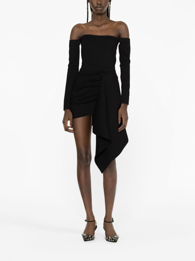 Shop Gauge81 Ansley Off-shoulder Minidress In Black