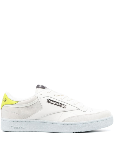 Shop Reebok Club C Panelled Leather Sneakers In White