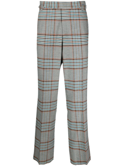 Vivienne Westwood Plaid Check Straight Leg Trousers In Blue