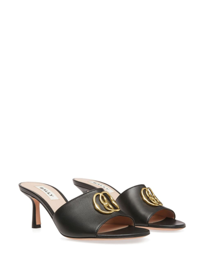 Bally Geha 65mm Logo-plaque Leather Mules In Black