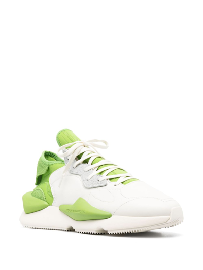 Shop Y-3 Kaiwa Panelled Sneakers In Green