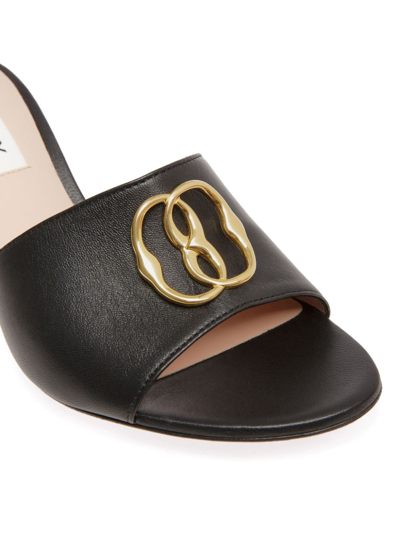 Shop Bally Geha 65mm Logo-plaque Sandals In Black