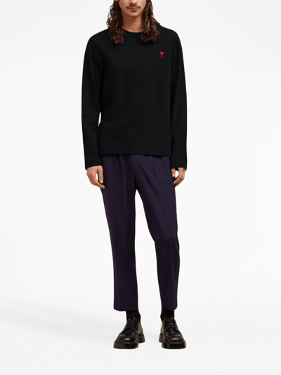 Shop Ami Alexandre Mattiussi Ami De Coeur Cotton Sweatshirt In Black