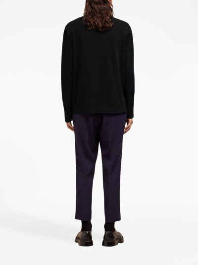 Ami Alexandre Mattiussi Logo Organic Cotton Jersey Sweatshirt In Black