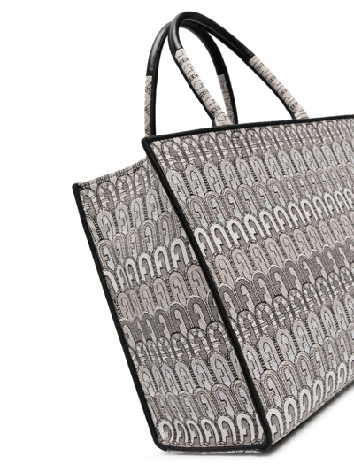 Shop Furla Large Opportunity Logo-jacquard Tote Bag In Neutrals