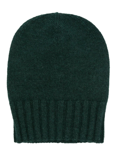 Boglioli Fine-knit Cashmere Beanie In Green