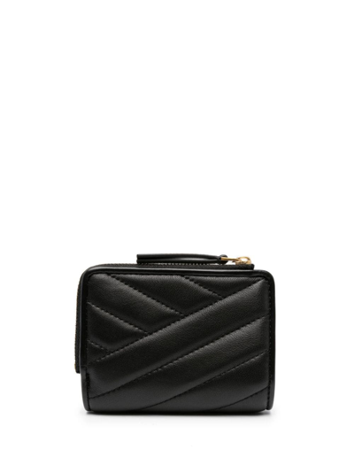 Shop Tory Burch Kira Chevron Bi-fold Wallet In Black