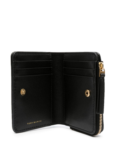 Shop Tory Burch Kira Chevron Bi-fold Wallet In Black