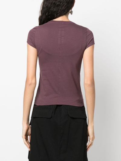 Shop Rick Owens Short-sleeved Cotton T-shirt In Purple