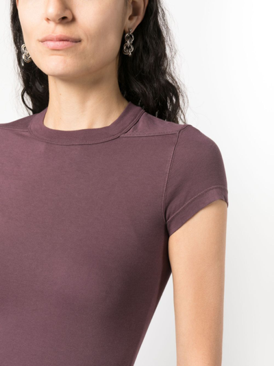 Shop Rick Owens Short-sleeved Cotton T-shirt In Purple