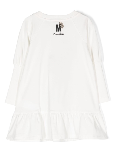 Shop Monnalisa Graphic-print Stretch-cotton Dress In White
