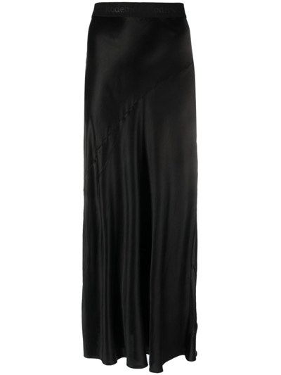 Shop Rodebjer Lorena Logo-waistband Flared Skirt In Black