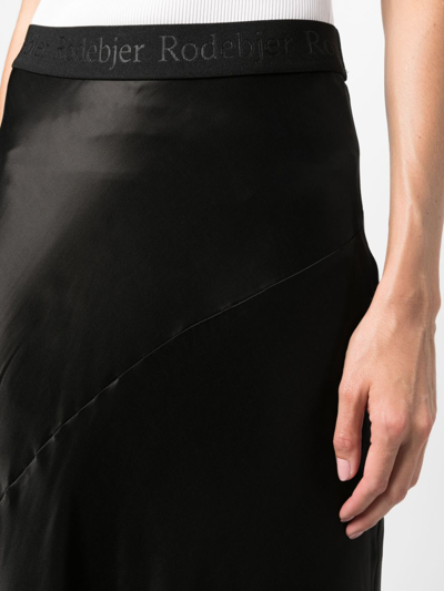 Shop Rodebjer Lorena Logo-waistband Flared Skirt In Black