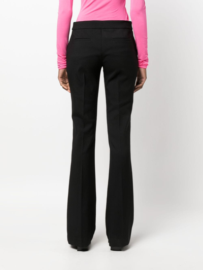 Blumarine Flared Wool-blend Trousers In Black