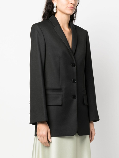 Shop By Malene Birger Porter Tailored Single-breasted Blazer In Black