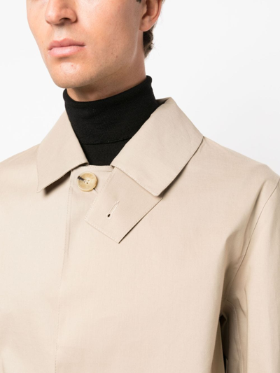 Mackintosh Tartan Oxford Bonded Cotton  Coat In Beige   ModeSens