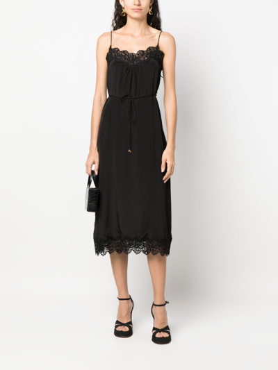 Shop Zimmermann Chantilly-lace Midi Dress In Black
