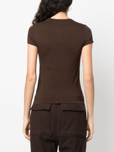 Shop Rick Owens Short-sleeved Cotton T-shirt In Brown