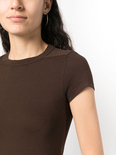 Shop Rick Owens Short-sleeved Cotton T-shirt In Brown