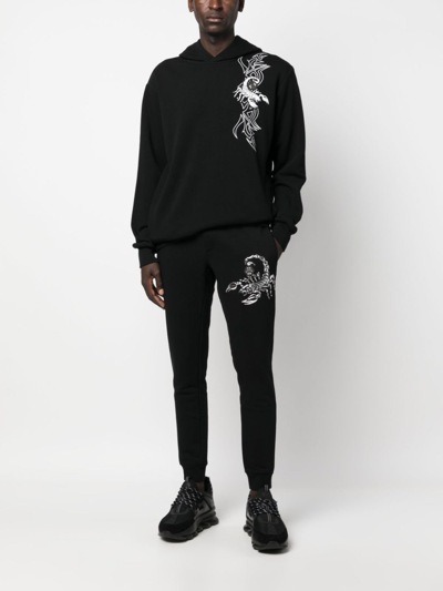 Philipp Plein Graphic-detail Tapered Track Pants In Black