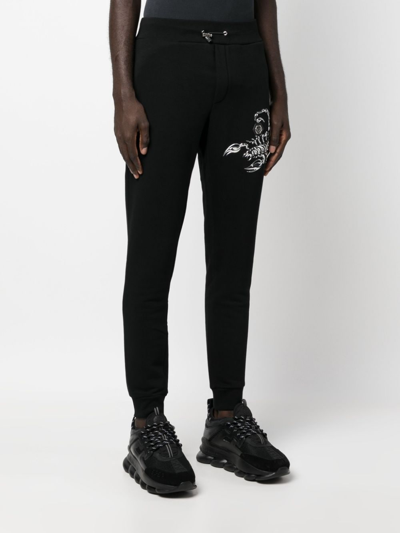 Philipp Plein Graphic-detail Tapered Track Pants In Black